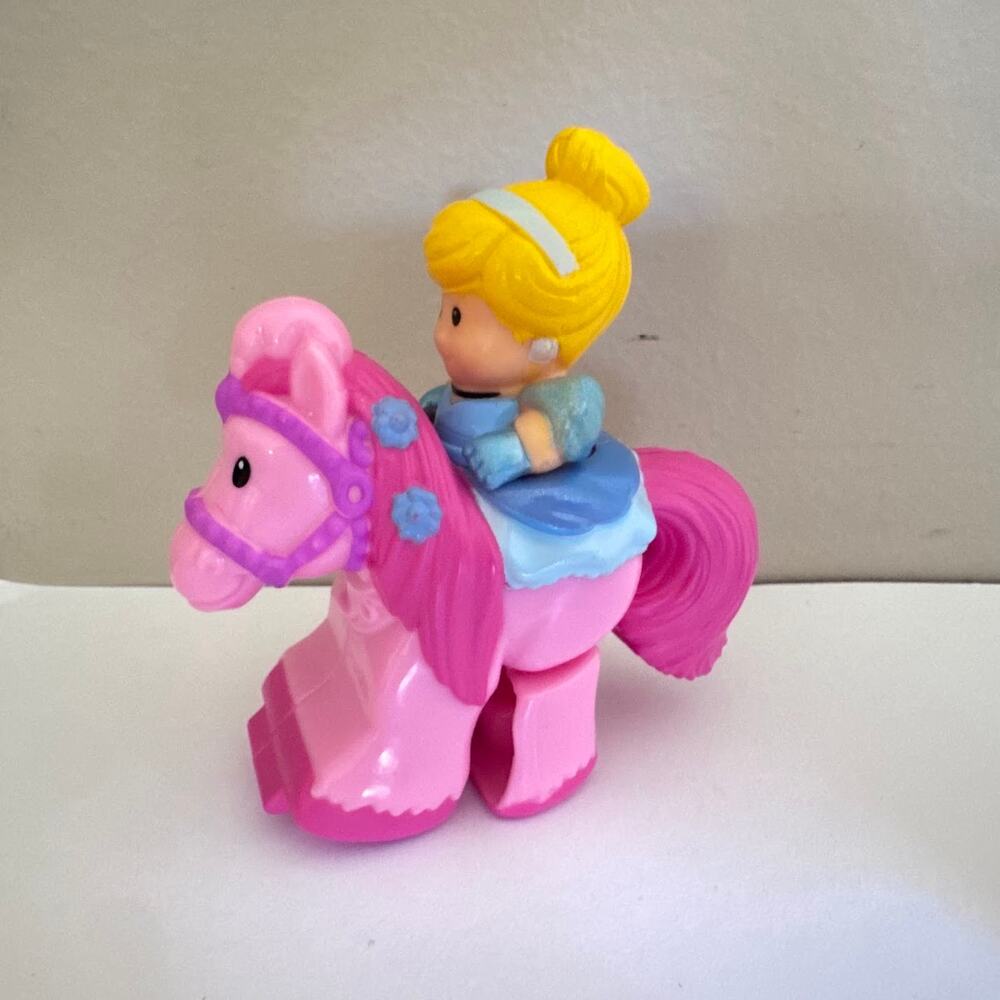 Fisher-Price Little People Disney Princess Cinderella Klip Klop Rare Pink Horse